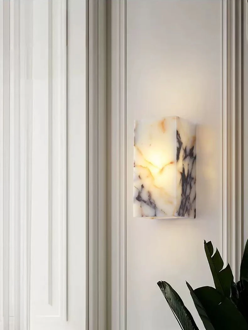 Cube Cuboid Natural Stone Wall Light Art Design Indoor