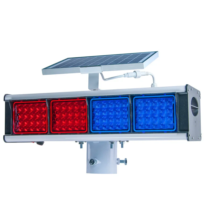 Traffic safety warning lights, road construction double-sided red and blue barricade lights c