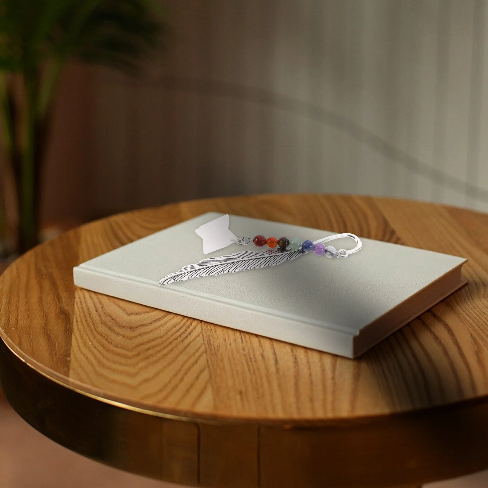 

Metal Plume Bookmark Crystal Pendant Delicate Retro Reading Marker Decorative Page Marker for Study Office Classroom