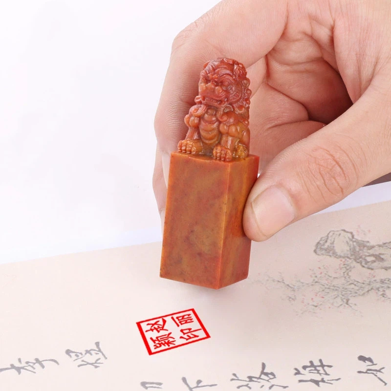 Natural Stone Custom Engraved Name Seals Hard Pen Soft Brush Calligraphy Painting Signature Stamps Book Mark Sellos Vintage Gift