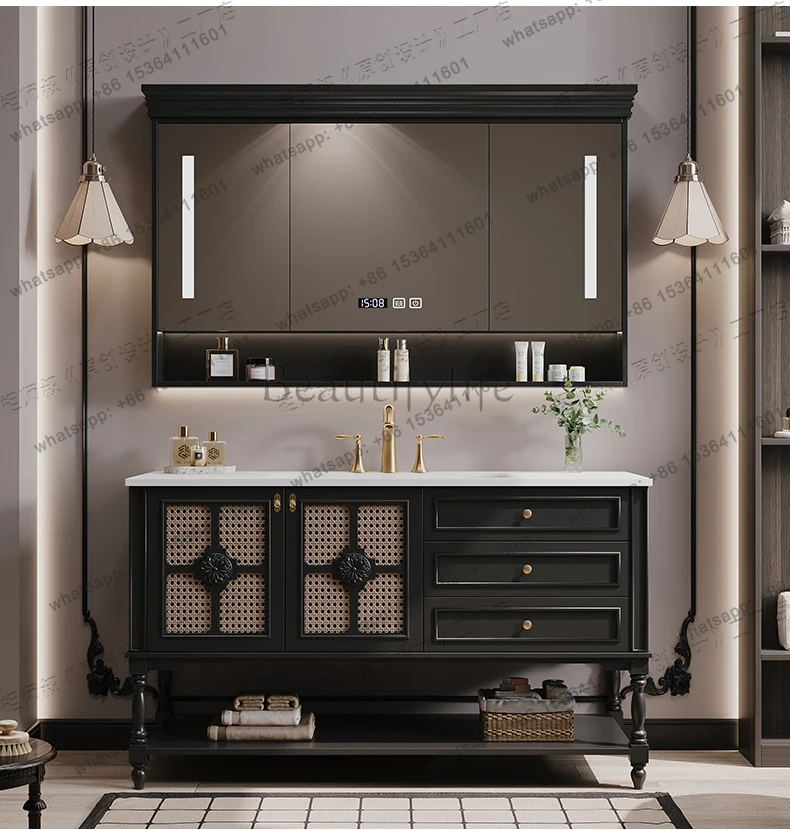 

bathroom cabinet combination rock slab hot bending integrated basin toilet washbasin floor type