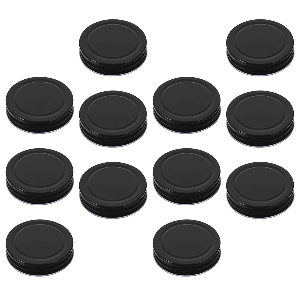 

16pcs 70mm Black Tinplate Mason Jar Lids Silicone Sealing Leak Proof Easy Open Caps for Storage Containers Tight Fit