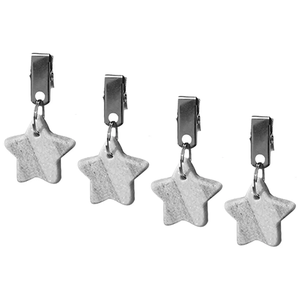 

4Pcs Tablecloth Weights Marble Stainless Steel Sturdy Clamp Clips for Home Outdoor Dining Party Picnic Buffet Use