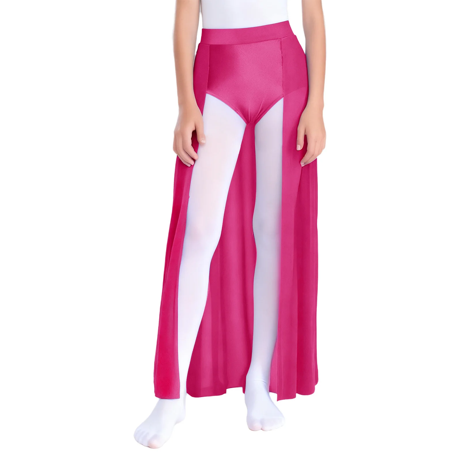 Moderner lyrischer Tanzrock für Mädchen, elastischer Bund, Röcke, integrierter Slip, Ballett, Eiskunstlauf, Gymnastik, Performance-Tanzkleidung