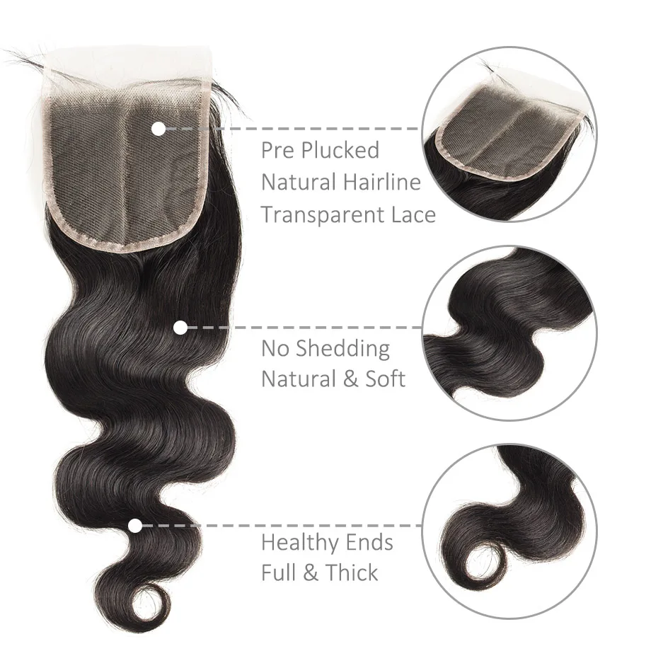 Body Wave 3/4 Bundles With Closure 4x4 13x4 Hd Frontal 38 40 Inch Brazilian Remy Hair Extensions Weave 100% Human Hair Bundles