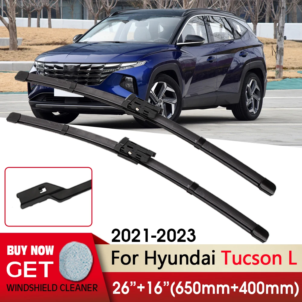 

Car Wiper Front Wiper Blades 26"+16" For Hyundai Tucson L 2021-2023 Fit Push Button Arm Front Windscreen Wipers Auto Accessories