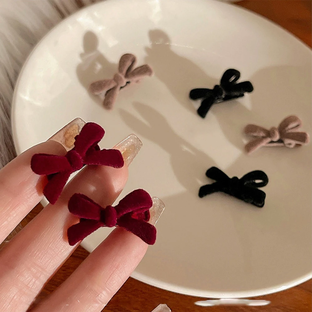 Red Black Hairpin Festival Party Side Clip Bow Sweet Bangs Clip Side Clips For Women Korean Styling Tools Hair Accessories