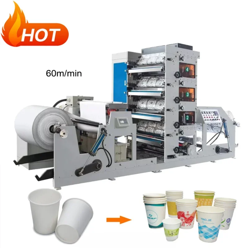 Automatic Paper Cup Fan Printing Die Cutting Machine Coffee   Flexo   Multi-Color  Customization