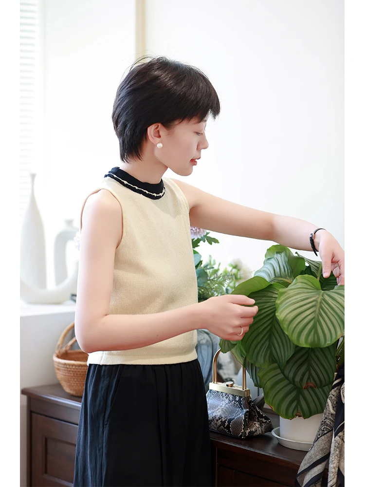 

Женский трикотажный жилет Slim Fit из хлопка с сильным кручением, летний, белый, для повседневной носки, тонкий, стандартной толщины.