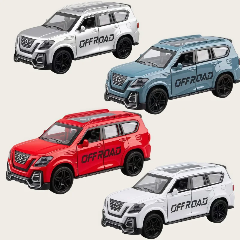 1:36 Scale Alloy Off-road SUV Car Model, Openable 4 Doors With Sunroof, Static Diecast Vehicle Ornament, Multi Colors