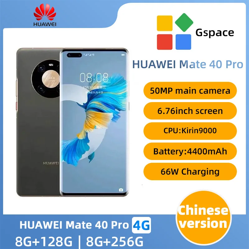 HUAWEI Mate 40 Pro 4G Mobile Phone 6.76 inch 90Hz Curved Screen Kirin 9000 Octa Core 5nm craft 50MP Ultra Vision used phone