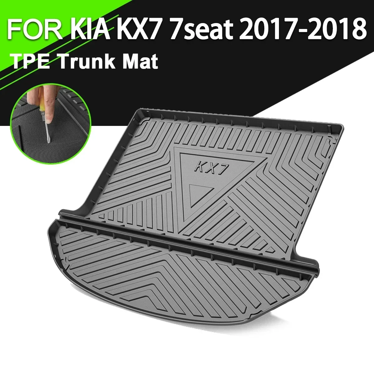 

Коврик для крышки багажника автомобиля для KIA KX7 7 местный 2017-2018 TPE водонепроницаемый нескользящий резиновый подкладка для груза аксессуары