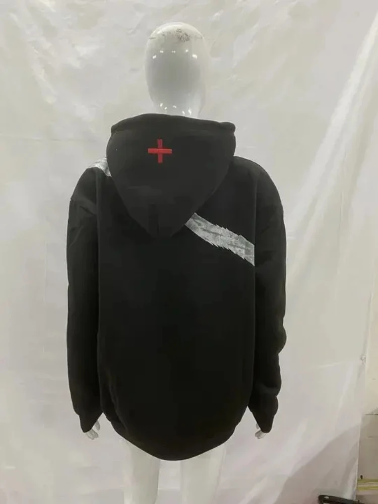 

Harajuku Aesthetics High Street Ретро Бандажная толстовка с 3D принтом Модная универсальная повседневная женская толстовка в уличном стиле с карманами в стиле панк