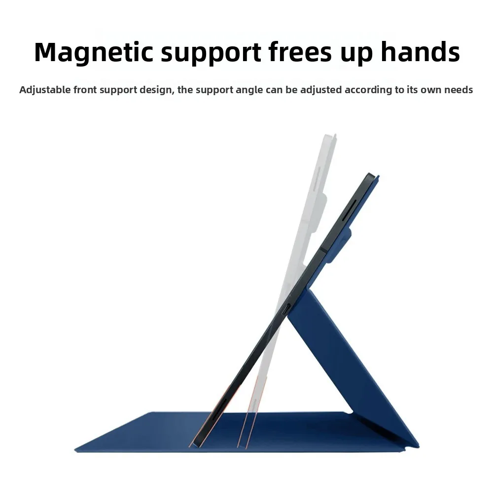 

11-inch Tablet Stand Case Book Style Magnetic Attachment Smart Cover Multi-angle Folding Anti-fall for Samsung Galaxy Tab S11