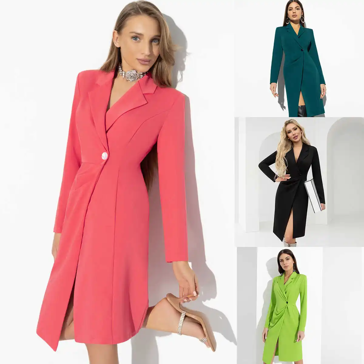 Women Photography Blazer Suits Candy Color Long Sleeve Dress Jacket For Graduation Wedding