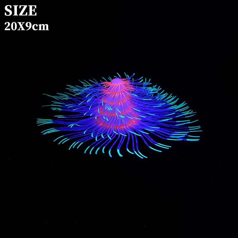 Silicone Glowing Artificial Branch Coral Fish Tank Decorations Glow In The Dark Fake Coral Ornament Aquarium Underwater Decor