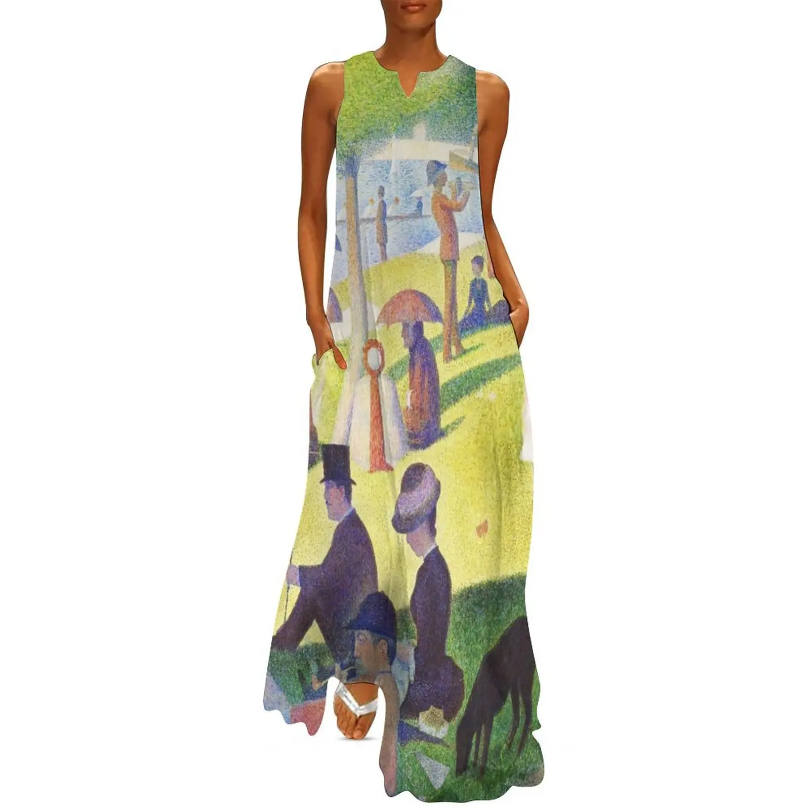 

A Sunday Afternoon on La Grande Jatte - Georges Seurat Long Dress Casual dresses summer dress korean women sexy dress