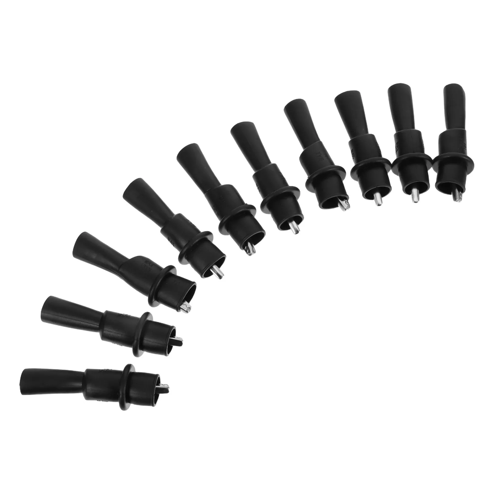 

10 шт. изолированных зажимов-крокодилов для электрических измерений, с сильным захватом, для мультиметров, не повреждающие провода, черные