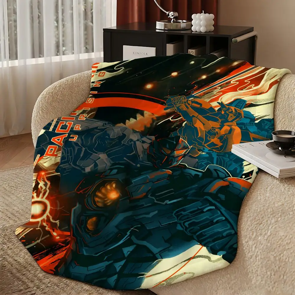 movie P-Pacific Rim-m Throw Warm Soft Flannel Blanket, Multi-use for Sofa Bed Camping Travel Nap
