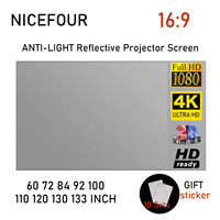 High Brightness Anti-Light Reflective Projection Curtain Portable Projector Screen Fabric Cloth 16:9 for Home Outdoor Office Use