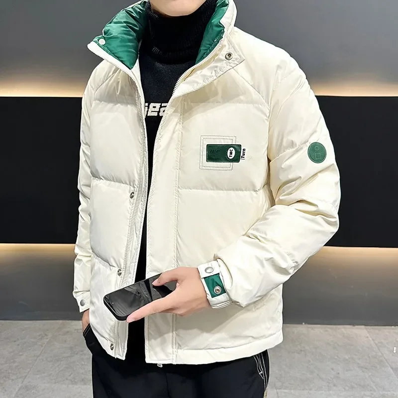 Winter New Men Down Jacket Young Male Stand Collar Handsome Large Size Outcoat Thickened Warm Fashion Casual Versatile Outerwear