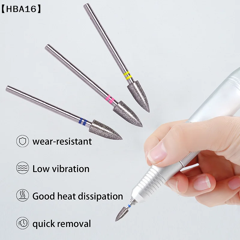 หัวเจียรเล็บทรงกรวย รุ่น HBA16 สำหรับเครื่องตะไบเล็บ ใช้สำหรับทำเล็บเท้า ทำความสะอาดหนังกำพร้า ตะไบเล็บ ขัดเจล ล้างเจล และทำเล็บ