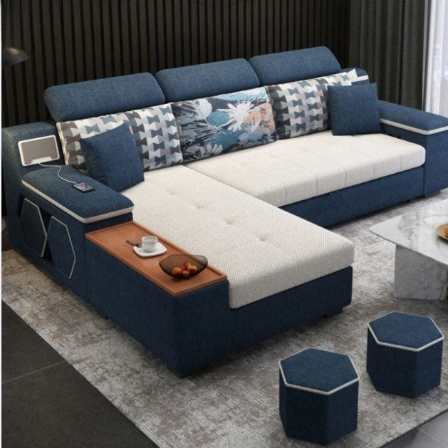 Folding dual-purpose pull-out multi-functional household small apartment double living room sofa