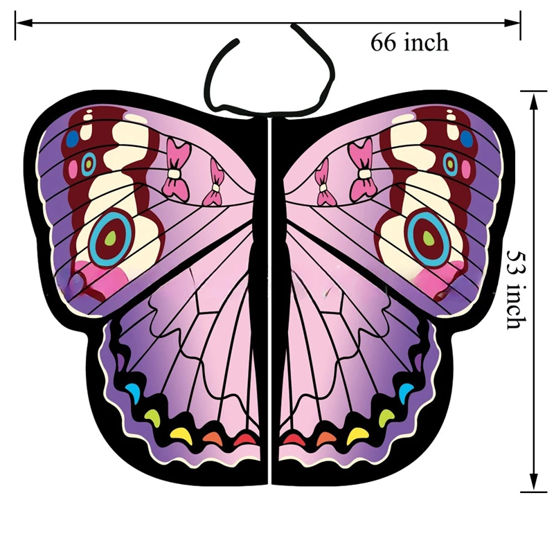 Butterfly Wings Shawl Adult Colorful Gradient Cute Halloween Fairy Wing Custome Cape Nymph Pixie Cloak Women Cosplay Dance Props