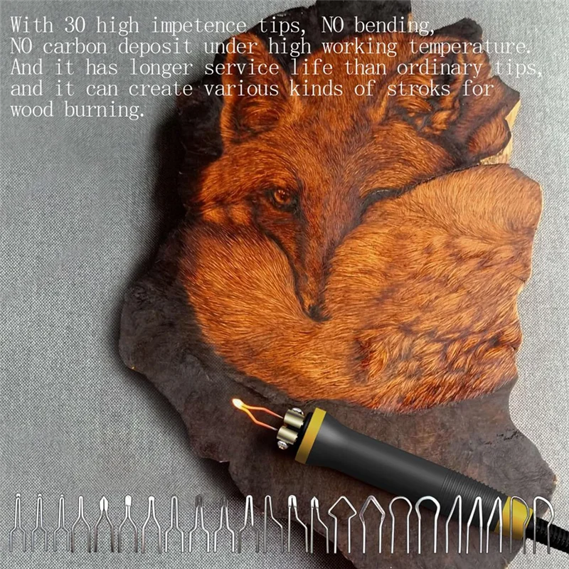 

AC88-Wood Burning Kit, Wood Burner Tool Kit, Digitally Adjustable Temperature Wood Burner Kit, US Plug