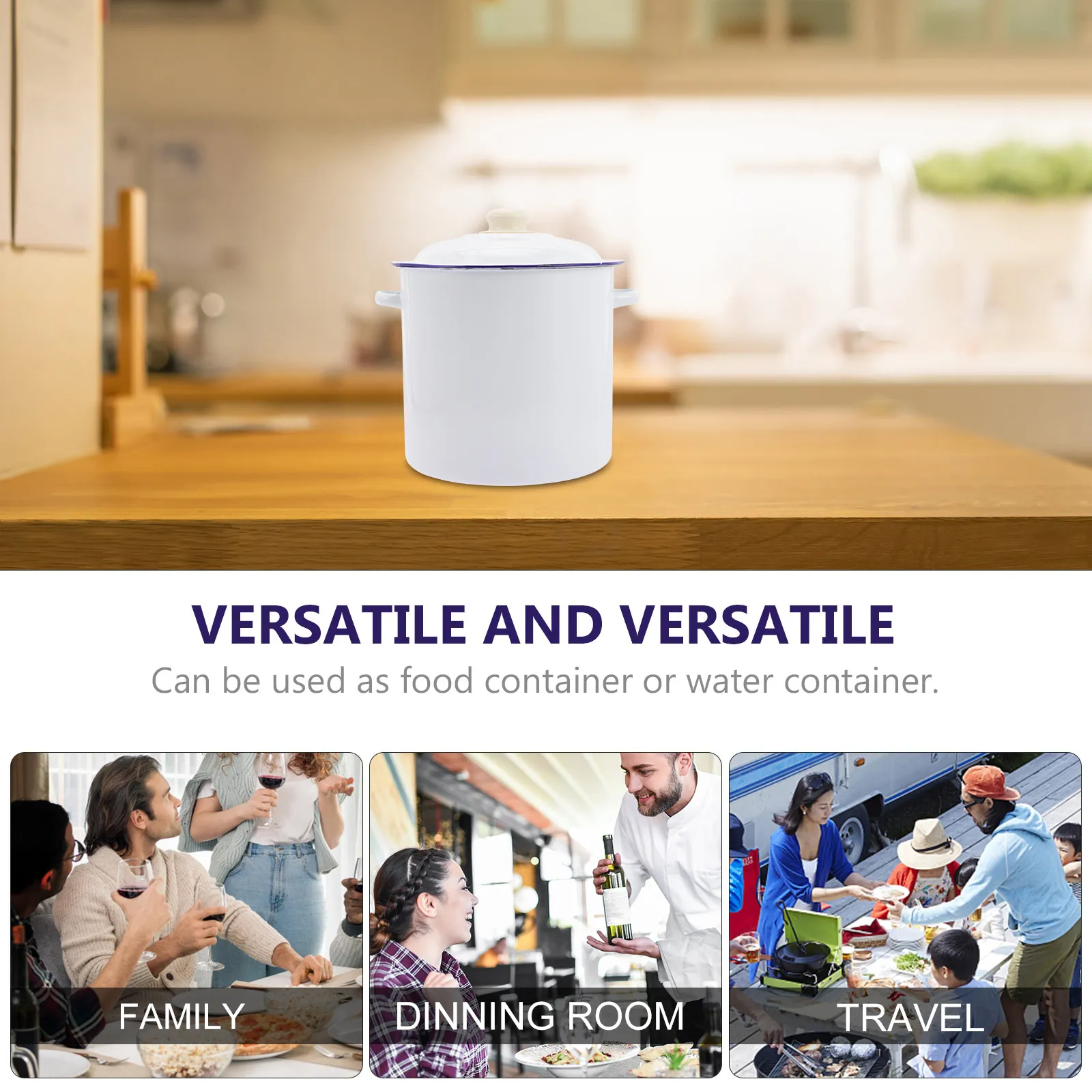 

Прочное эмалированное ведро: высококачественная емкость большой вместимости для хранения воды, риса, чая, для кухни, лаборатории, использования на улице, износостойкое