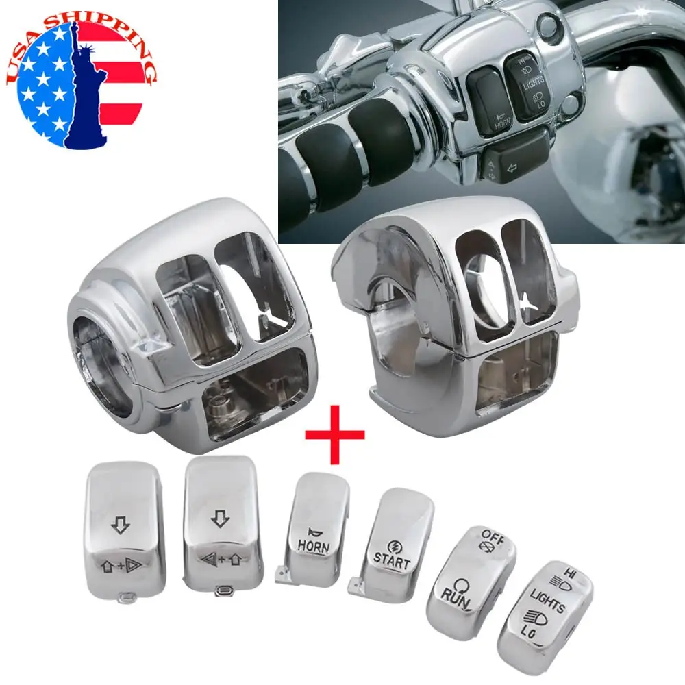 Chrome Handlebar Control Switch Housing Cover For Harley Sportster Touring Road King Softail Dyna Fat Boy Motorcycle Accessories