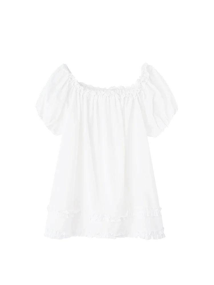 

Женская летняя новинка GOFAR: хлопковая однотонная футболка с рукавом-бабочкой и открытыми плечами, модель 4908