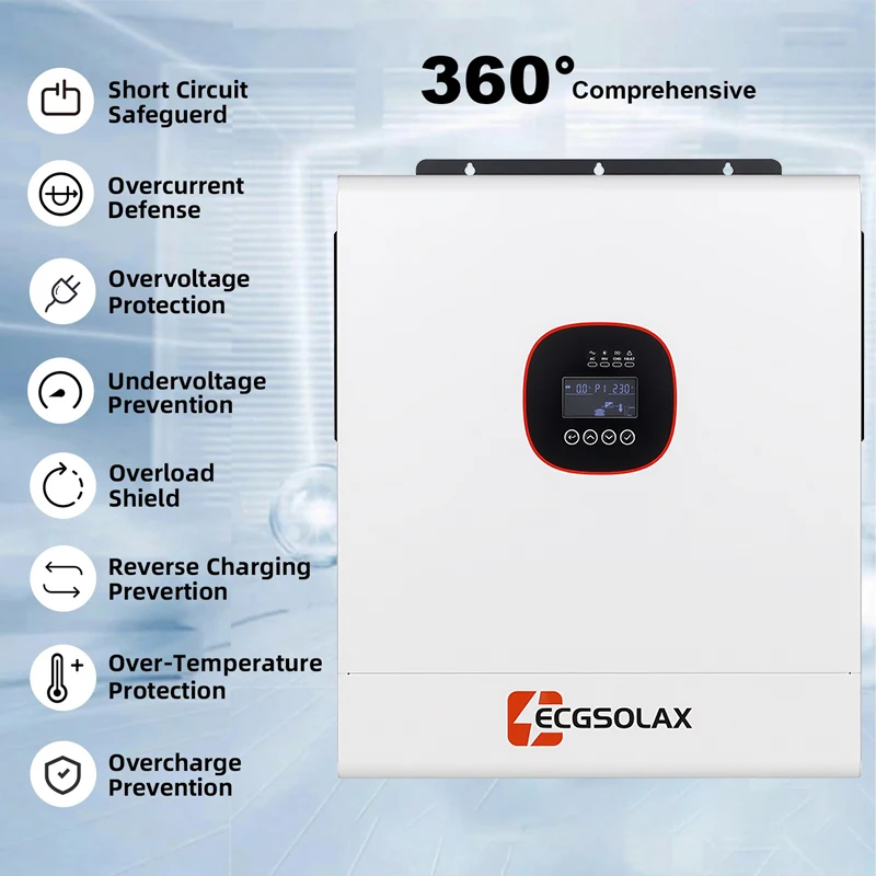 ECGSOLAX 13KW Solar Hybrid Inverter 230V 48V Built-in MPPT 160A Solar Charger Pure Sine Wave Solar Inverter Max PV 500VDC