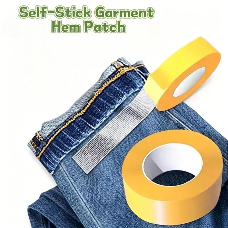 2 Rolls Strong Adhesive Fabric Double Sided Tape No Sew No Iron Clothing Hem Tape
