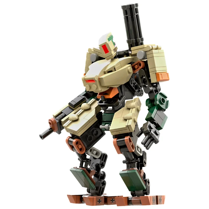 MOC Building Blocks Sci-Fi Defense Robot Swivel Sensor Head Articulated Arm Mounts DIY Brick Kit Desktop Collectible Display