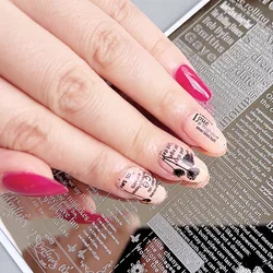 XMQ Nail Art Stamping Plate Letters Deisngs