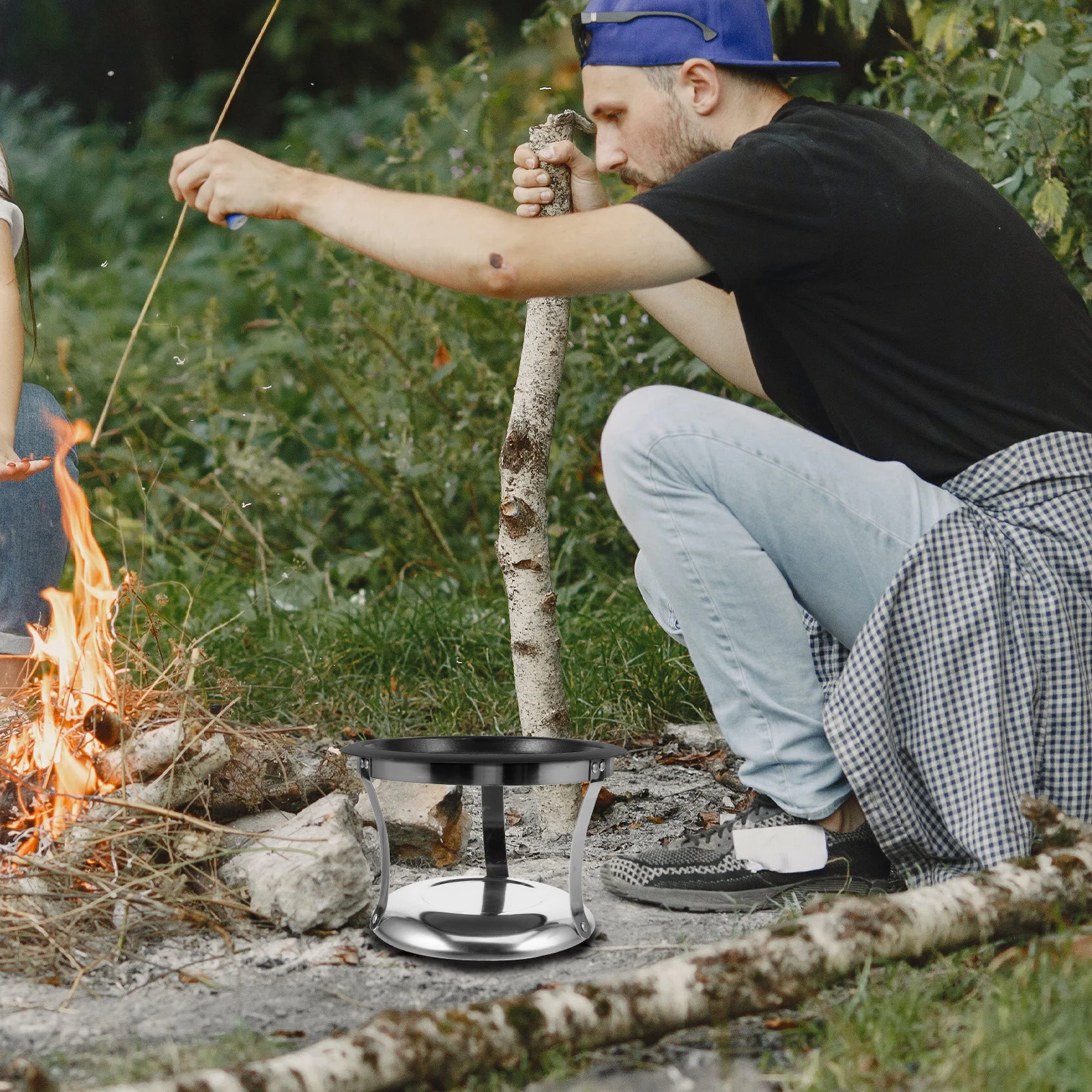 

Stainless Steel Chafer Pan Buffet Warming Tray Grilled Stove Large Hob Restaurant Serving Dishes Easy Clean Outdoor Camping