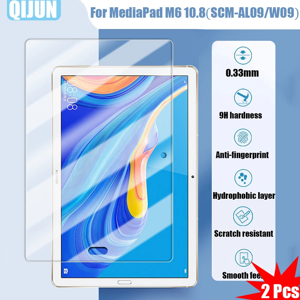 

Tablet Tempered glass film For Huawei MediaPad M6 10.8" Explosion proof and scratch resistant waterpro 2 Pcs SCM-AL09 SCM-W09