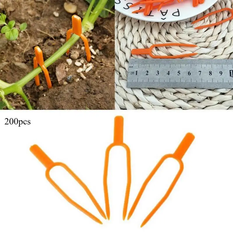 200Pcs Plastic Plant Clips Farming Support Clamp Strawberry Fork Fixing Fastening Fixture for Garden Plant