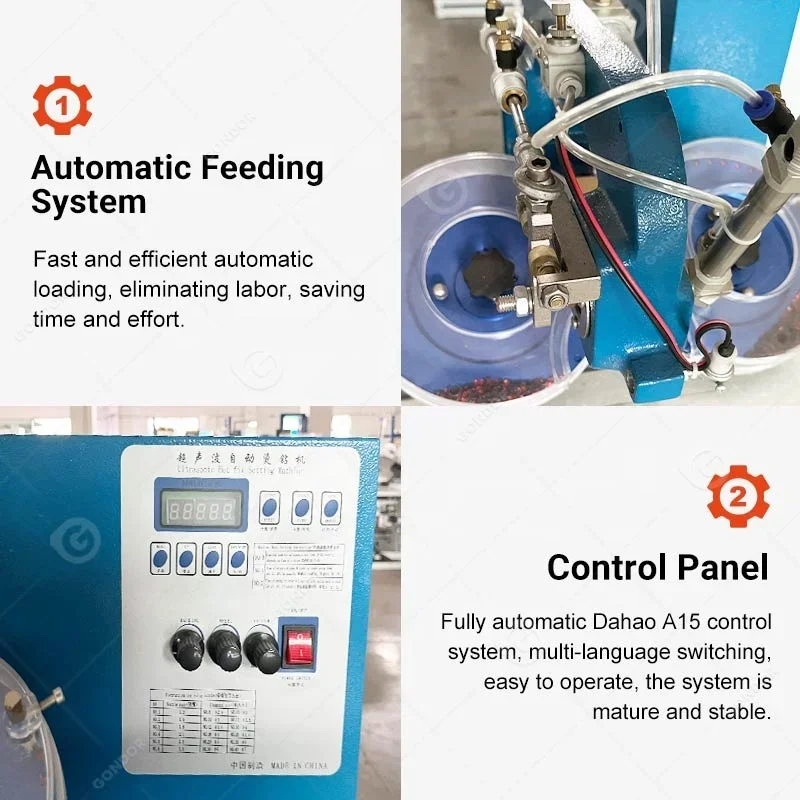 Automático ultra-sônico Hot Fix, Hotfix, Rhinestone Configuração, Transferência, Sticker Design, Modelo, Máquina de escovar