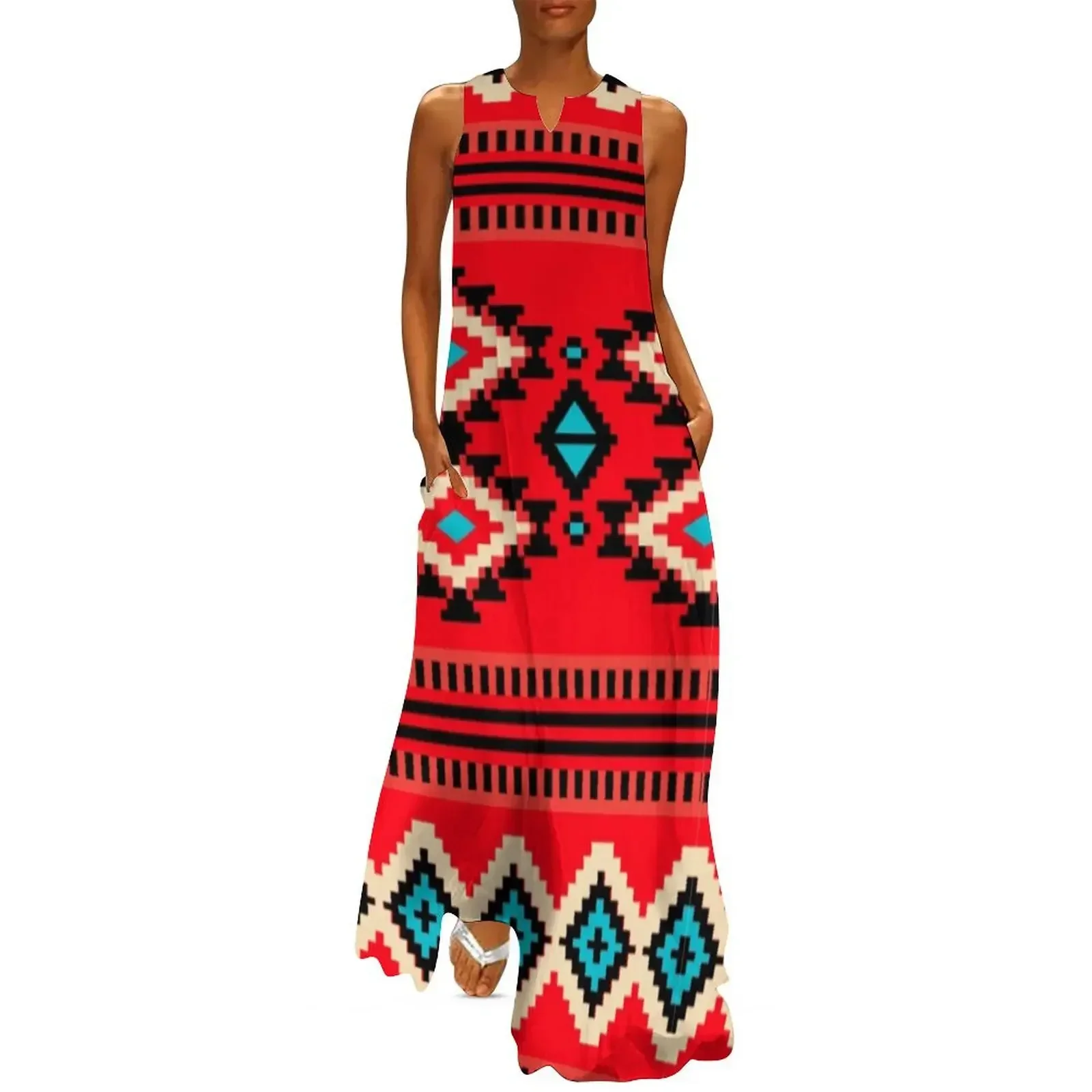 

Indigenous Pattern Long Dress luxury woman evening dress dress summer women's summer dresses 2025
