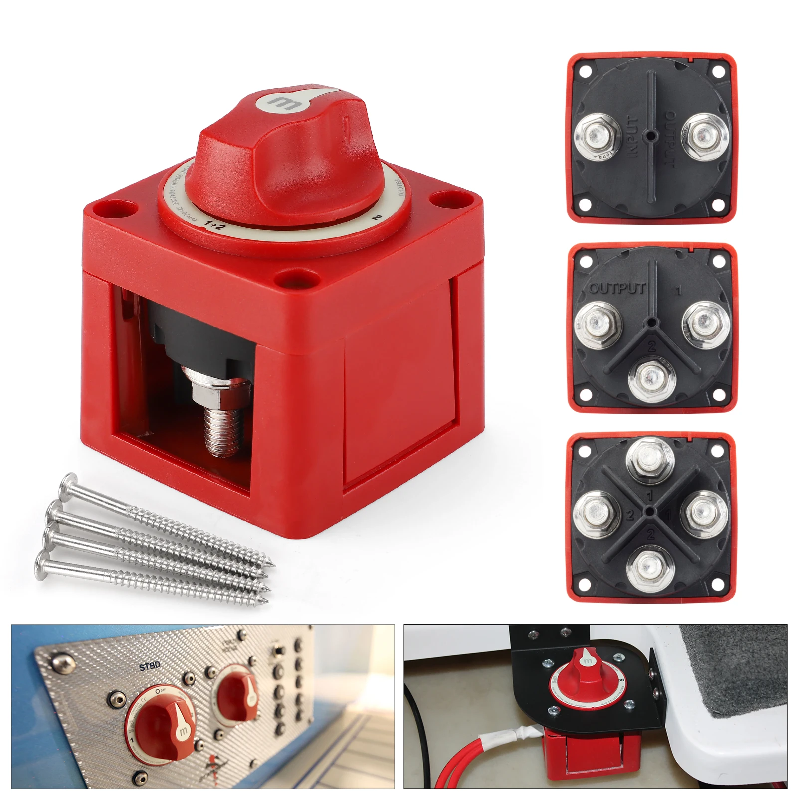 2 3 4 Position Battery Mass Switch Cut Single Dual  M-Series Marine Boat 12-48V 100-300A Heavy Duty Isolator Disconnect Rotary