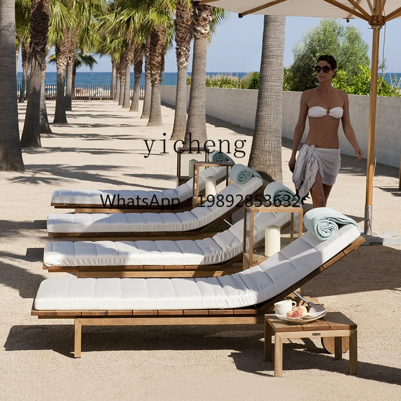 YZ  Outdoor Bed Villa B & B Pool Lounge Waterproof Sunscreen Courtyard Bed Outdoor Beach Chair