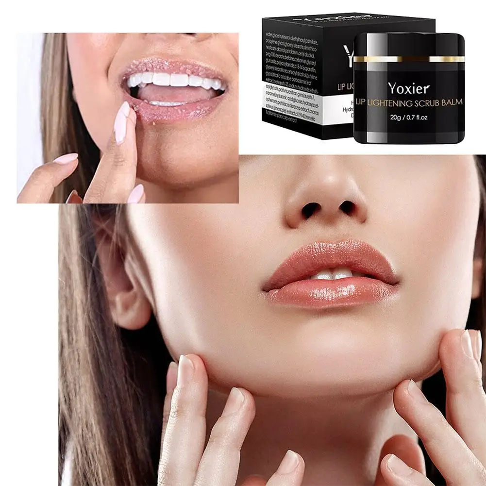 Balsem Scrub Pencerah Bibir untuk Bibir Gelap Menghilangkan Bibir Asap Gelap Perbaikan Pengelupasan Kulit Garis Halus Melembabkan Perawatan Pencerah D3M4
