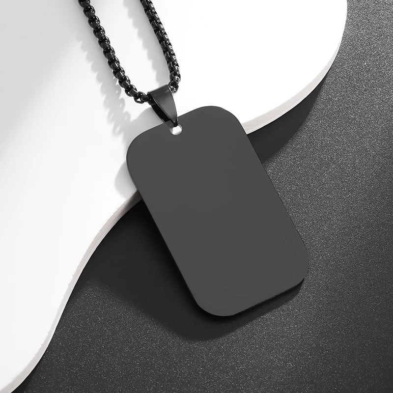 Hot Sale Pendant Smooth Plate Tag Men Retro Necklace Jewelry