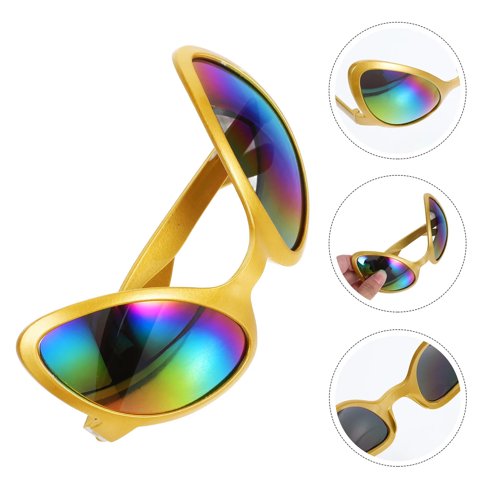 

Забавные очки для костюмированной вечеринки, аксессуары золотого цвета, очки для взрослых, солнцезащитные очки для косплея, реквизит для фотосессии, вечеринка на Хэллоуин