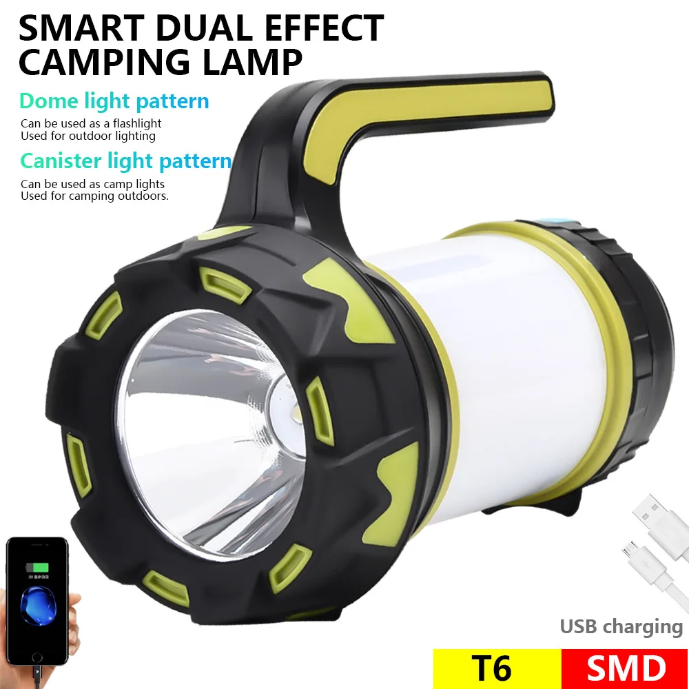 Camp Lamps LED Camping Light USB Rechargeable Flashlight Dimmable Spotlight Work Lights Waterproof Searchlight Emergency Lantern