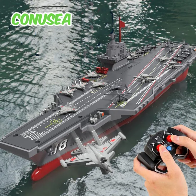 Rc Boat S19 Remote Controlled Aircraft Carrier Warship Model Electric 2.4G Radio Control Ship Children's Toy for Boys Kids Child