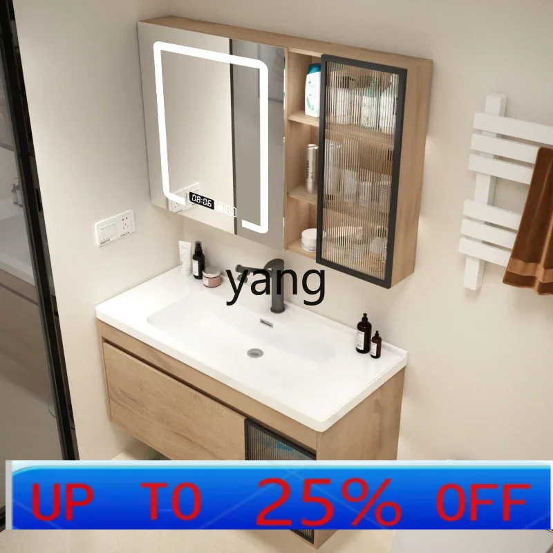 

LMM ceramic integrated basin bathroom cabinet combination log wind toilet washstand