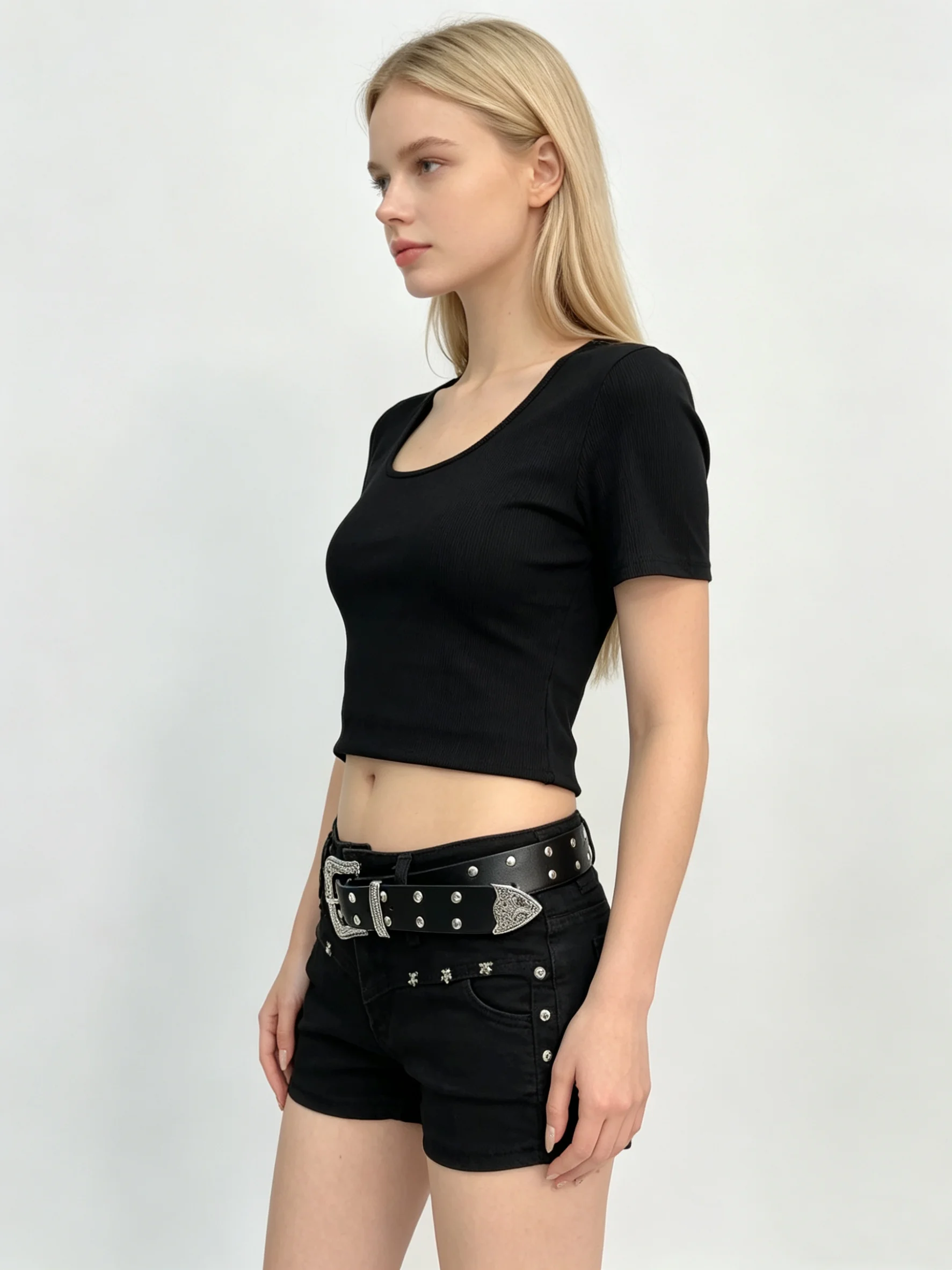 Women Black Gothic Emo Y2K Mini Denim Shorts Low Waist Micro Boot Jeans Shorts Vintage Slim Fitted Cowboy Short Hot Pants Summer